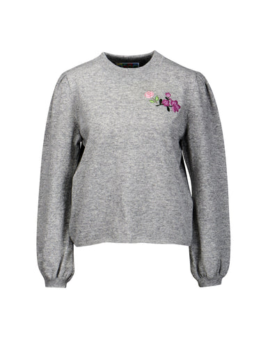 Strickpullover mit Blumenmotiv