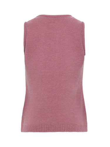 Rückseite Strickpullunder mit Zopfmuster