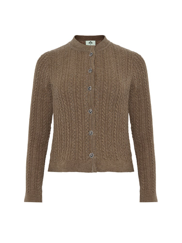 Strickjacke mit vielen Zöpfen
