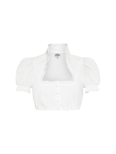 Traditionelle Dirndlbluse mit Rüschen und Puffärme