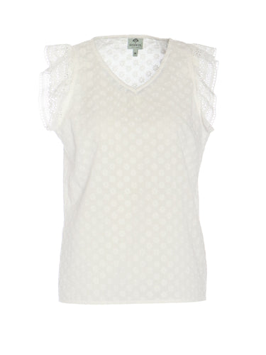 Allover bestickte Bluse ohne Arm