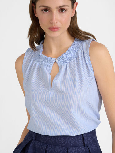Bluse aus schmalem Streifen ohne Arm