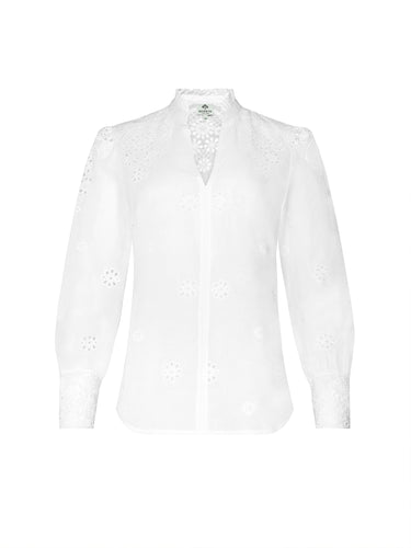 Bluse mit Stickereibordüre