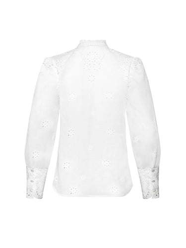 Rückseite Bluse mit Stickereibordüre