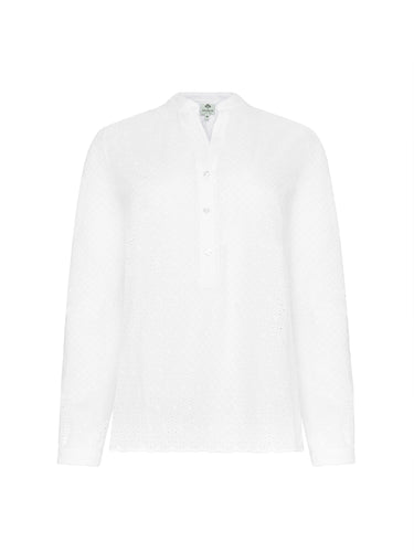 Stehkragenbluse allover bestickt