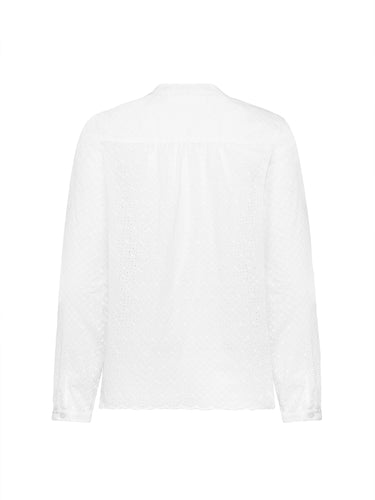 Rückseite Stehkragenbluse allover bestickt