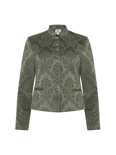 Jacquard-Jacke mit Stehkragen und Schösschen