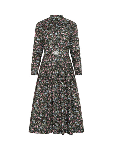 Stehkragenkleid aus Blumendruck