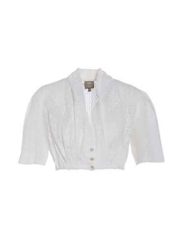 Spitzen-Dirndlbluse mit Schalkragen