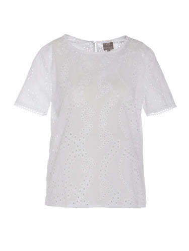 Bluse aus Lochstickerei