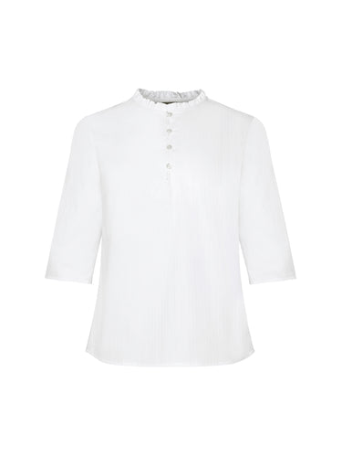 Bluse mit Rüsche im Ausschnitt