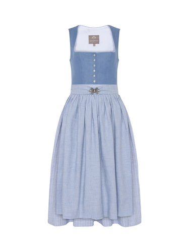 Dirndl mit gestreiftem Rock und Leinenoberteil