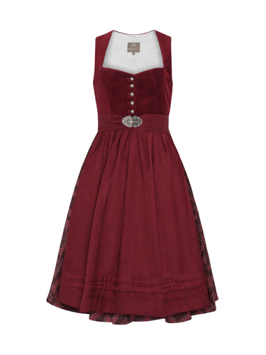 Dirndl mit Samt-Oberteil und bedrucktem Rock