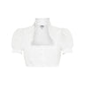 Traditionelle Dirndlbluse mit Rüschen und Puffärme