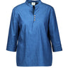 Stehkragenbluse aus weichem Jeansstoff