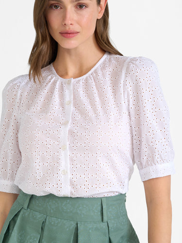 Bluse allover bestickt