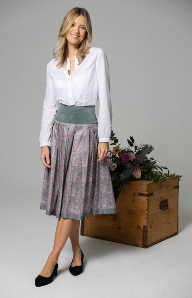 Stehkragenbluse allover bestickt